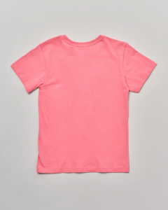 T-shirt rosa mezza manica con stampa floreale e logo Trifoglio nero 9-14 anni