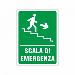 Cartello Scala di emergenza in basso a destra