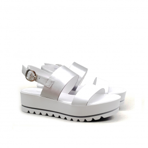 Sandalo platform bianco/argento NeroGiardini