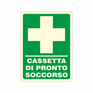 Cartello luminescente Cassetta di pronto soccorso