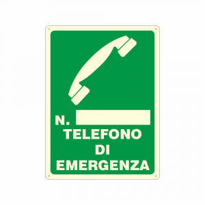 Cartello luminescente Telefono di emergenza