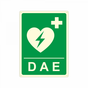 Cartello luminescente DAE Defibrillatore