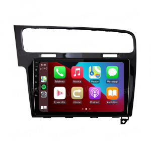 ANDROID autoradio navigatore per VW Golf 7 2014-2020 CarPlay Android Auto GPS USB WI-FI Bluetooth 4G LTE Nero Lucido