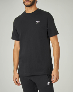 T-shirt mezza manica nera con logo Trifoglio piccolo