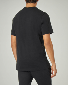 T-shirt mezza manica nera con logo Trifoglio piccolo