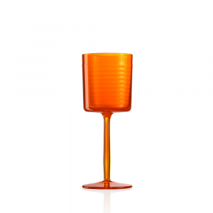 Water Glass Gigolo Horizontal Striped Orange