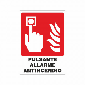 Cartello pulsante allarme antincendio