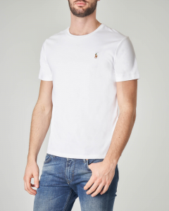 T-shirt bianca tinta unita in pima cotton