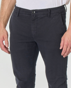 Pantalone chino blu in cotone stretch