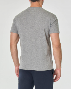T-shirt grigia mezza manica con logo rete stampato sul petto