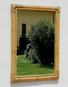 Specchio vintage in bambù
