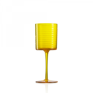 Water Glass Gigolo Horizontal Striped Yellow