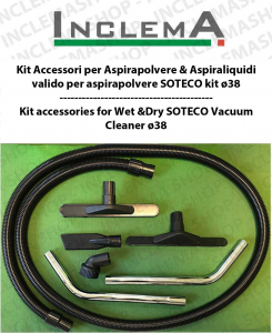 KIT tubo flessibile e Accessori per Aspirapolvere e Aspiraliquidi per tutti i modelli SOTECO 433  ø38