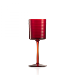 Water Glass Gigolo Horizontal Striped Red
