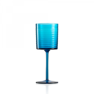 Water Glass Gigolo Horizontal Striped Aquamarine