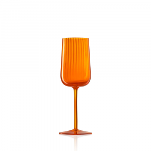 White Wine Glass Gigolo Striped Orange