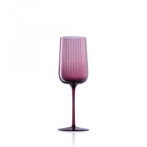 White Wine Glass Gigolo Striped Purple