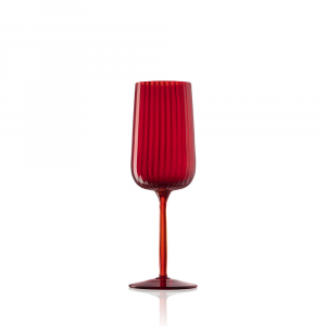 White Wine Glass Gigolo Striped Red