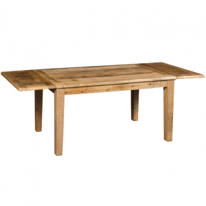 Newport - Tavolo allungabile in legno di mango, colore naturale in stile rustico, dimensione: cm 90 x 150/230 x 78 h
