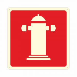 Cartello luminescente simbolo colonna idrante