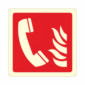 Cartello luminescente simbolo telefono antincendio