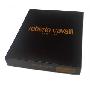 Roberto Cavalli Frotteebademantel mit Kapuze Logo Gold