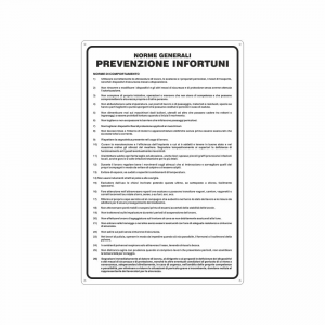 Cartello Norme generali prevenzione infortuni