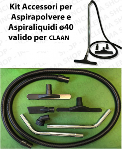KIT tubo flessibile e Accessori per Aspirapolvere e Aspiraliquidi ø40 valido per CLAAN