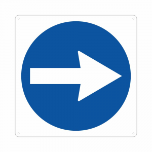 Cartello freccia direzione obbligatoria stradale