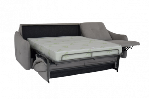 CANDIDE - Divano letto relax 3 posti in tessuto tecnico antimacchia e antigraffio con recliner elettrico e presa USB