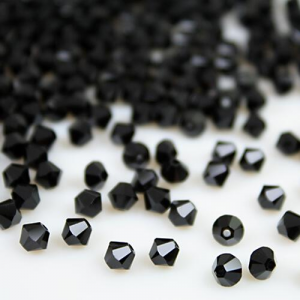 Perla bicono nero Jet 4 mm cristallo Swarovski 5328 bead