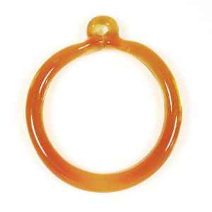 Anello pendente Int. Ø43 mm vetro di Murano ambra scuro