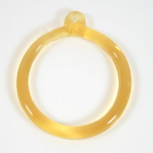 Anello pendente Int. Ø43 mm vetro di Murano giallo chiaro in fogo