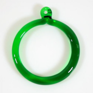 Anello pendente Int. Ø43 mm vetro di Murano verde scuro