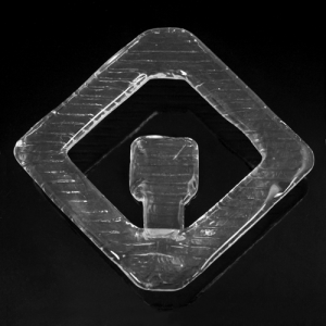 Anello quadro gancio in vetro 14x14 cm colore cristallo puro per tende di vetro e lampadari