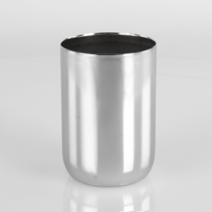 Bicchierino metallico E27 Ø4 x h6 cm finitura galvanica cromo lucido.