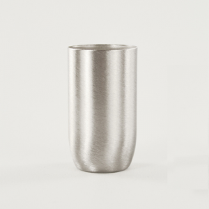 Bicchierino metallico nickel spazzolato E14  Ø30 mm foro 10 mm.