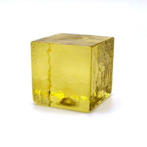 Blocco mattone sanpietrino giallo trasparente vetro Murano
