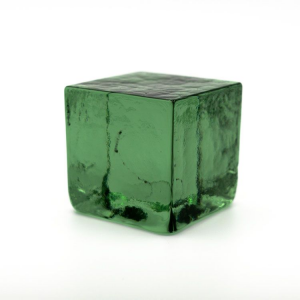Blocco mattone sanpietrino verde minerale trasparente vetro Murano