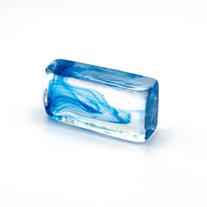 Blocco mini mattone anima blu avio in cristallo trasparente vetro Murano
