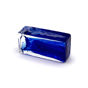 Blocco mini mattone anima blu in cristallo trasparente vetro Murano