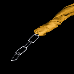 Calza color oro in tessuto tubolare per coprire catena da lampadario. Lunghezza 50 cm