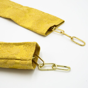 Calza tessuto oro damascato tubolare per catena lampadario L65 cm