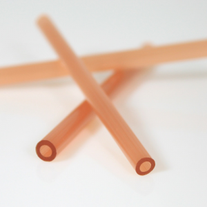 Silk pink glass tube length 8 cm Ø6 mm