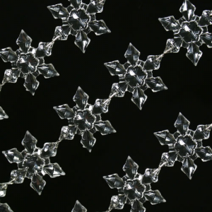 Catena ghirlanda di stelle fiocchi di neve 44 mm in cristallo acrilico colore puro, clip nickel, lunghezza 50 cm