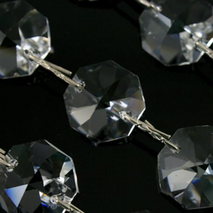 Catena ottagoni 16 mm cristalli Asfour lunga 50 cm clip nickel