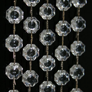 Chain octagons 16 mm in venetian glass crystal color, length 50 cm, nickel clip.