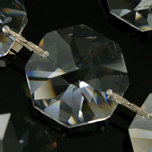 Catena ottagoni 26 mm cristalli Asfour lunga 50 cm, clip nickel.