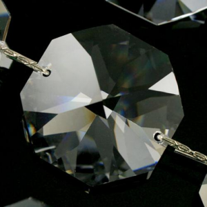 Catena ottagoni 30 mm cristalli Asfour lunga 50 cm, clip nickel