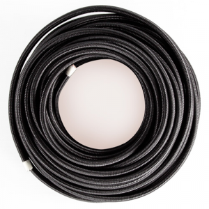 Cavo elettrico tondo isolato in PVC rivestito tessuto nero. Sezione 3x0,75